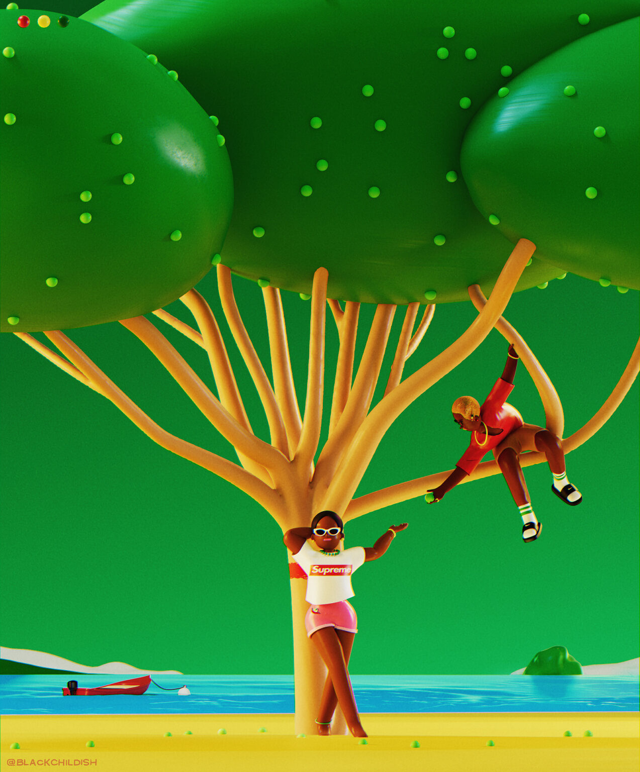 HNBM - Transit - Black childish x noordbrabants museum - pr material - work - the red tree a